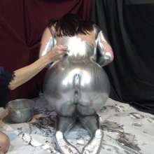 Jayce: Nikko Painted Mehron by Me!  Brushed Body, Pussy and Hair!