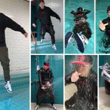 vstyle83: Pool Time in Sagging Cargo Pants and Nike Jordans