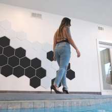 WetlookFashion: Reyna Swimming in the Pool in Jeans, Heels and a Swimsuit
