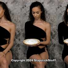 SlapstickStuff: Tiya Goes Topless At A Tasting Menu!  Edits Now!