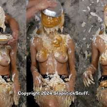 SlapstickStuff: Tiya Goes Topless At A Tasting Menu!  Edits Now!