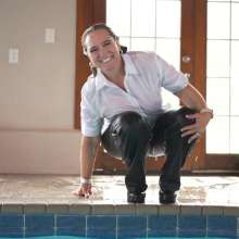 DMarieAllWet: Swimming in Flared Leather Pants and a Button Up Shirt