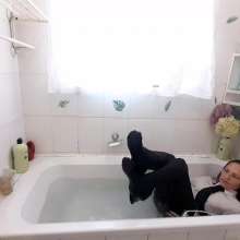 Thefetishgirl: Business Attire in the Bath