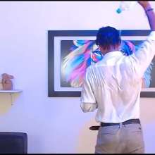 WETColours: Derek Gets Wet Dressed Elegantly with White Shirt and Pants