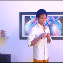 WETColours: Derek Gets Wet Dressed Elegantly with White Shirt and Pants