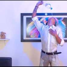 WETColours: Derek Gets Wet Dressed Elegantly with White Shirt and Pants