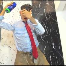 WETColours: Jack Completely Wet in Shirt and Tie