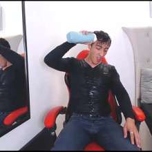 WETColours: Luke Gets Wet in His Jacket and Jeans