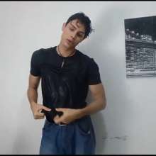 WETColours: Matteo Gets Wet in Black T-shirt and Jeans