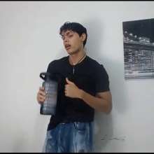 WETColours: Matteo Gets Wet in Black T-shirt and Jeans