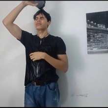WETColours: Matteo Gets Wet in Black T-shirt and Jeans