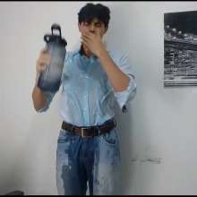 WETColours: Matteo Gets Wet in Light Blue Shirt and Jeans