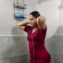 Ready2Wam Studio: Maya Gets Wet in a Red Dress