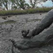 Messy Temptress: Messy Temptress Gives a Filthy Footjob in the Mud!