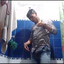 WETColours: Mike in Shower with Shirt and Jeans and Final Striptease