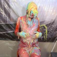 Miss Nicole: Naomi Rose Slimed: Tgirl Masturbates in Sundress and Glasses