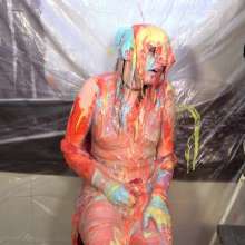 Miss Nicole: Naomi Rose Slimed: Tgirl Masturbates in Sundress and Glasses
