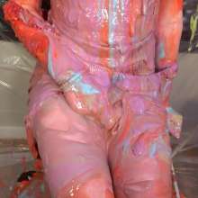 Miss Nicole: Naomi Rose Slimed: Tgirl Masturbates in Sundress and Glasses