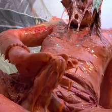 Miss Nicole: Naomi Rose Slimed: Tgirl Masturbates in Sundress and Glasses