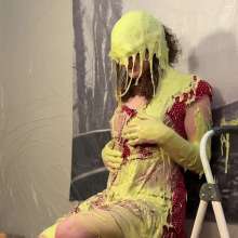 Miss Nicole: Naomi Rose Slimed: Tgirl Masturbates in Sundress and Glasses