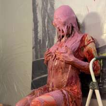Miss Nicole: Naomi Rose Slimed: Tgirl Masturbates in Sundress and Glasses
