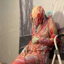Miss Nicole: Naomi Rose Slimed: Tgirl Masturbates in Sundress and Glasses