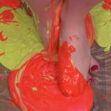 Miss Nicole: Naomi Rose Slimed: Tgirl Masturbates in Sundress and Glasses