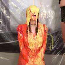 Miss Nicole: Naomi Rose Slimed: Tgirl Masturbates in Sundress and Glasses