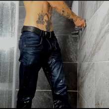 WETColours: Nico in the Shower with Grey Tank Top and Jeans