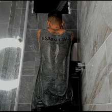 WETColours: Nico in the Shower with Grey Tank Top and Jeans