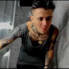 WETColours: Nico in the Shower with Grey Tank Top and Jeans