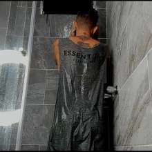 WETColours: Nico in the Shower with Grey Tank Top and Jeans