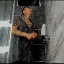 WETColours: Nico in the Shower with Grey Tank Top and Jeans