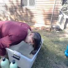 Darkabyss445: Outdoor Hairwashing Disaster