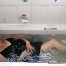 Thefetishgirl: Sexy Silk Slip Bath