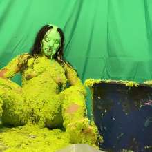 RevSlymsford: Topless Allison Vs Yellow Porridge, Green Slime + Pink Paint