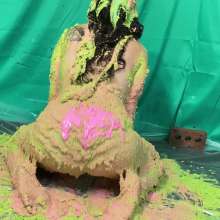 RevSlymsford: Topless Allison Vs Yellow Porridge, Green Slime + Pink Paint