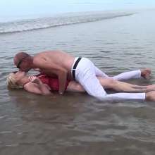 custardcouple: Wet Clothed Couple In Sea