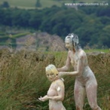 WSMProductions: Outdoor cream pies & custard Slapstick with Roxy & Candi - WSM Update