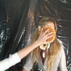 MissT: Blonde Babes in Slapstick Pieing on Messy Angel
