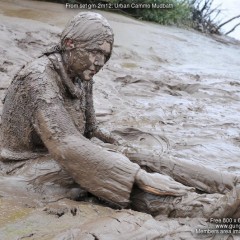 DungeonMasterOne: Mud!  Chastity muddy in heels, urban combats, and a lovely white jumper.