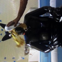 RubberGrimm: Rubber pup gear + real pies