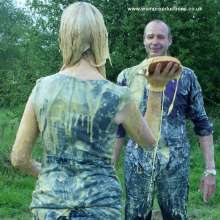 WSMProductions: Custard Couple knicker filling and custard pies in a meadow--wsm