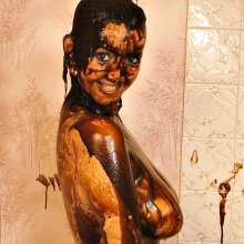 WSMProductions: 80's star DD Debbie in large choc sauce image set--wsm