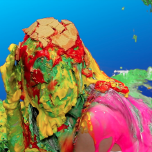 PieZone: Asian Schoolgirl Nara Gets Slathered in Frosting Pies and Chunky Slimed!