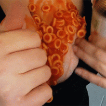 PennyBanks: Penny filling her swimsuit with cold spaghetti!