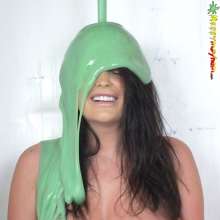 bosunbob: Emma Green gunged in... erm green (and blue)!