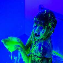 messyhot: Honey Heptane--goth gunged in fishnet