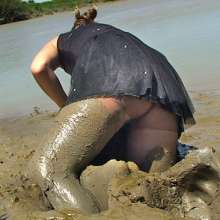 FOXY: Debbie black dressed in mud