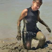 FOXY: Debbie black dressed in mud